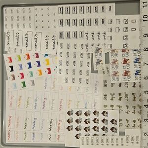 Work Assorted Planner Stickers Bundle - Work, Office, Day Off, Meetings Theme